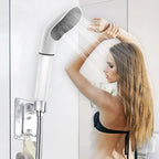 AquaVelo High-Pressure Showerhead with Water-Saving Function | White Handheld Shower with Filter & Standard Connection – 22×12×7.4 cm