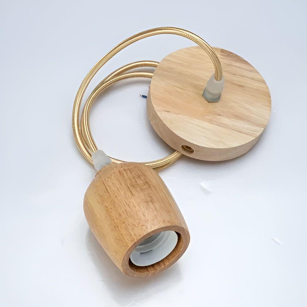 Handcrafted wooden pendant lamp with a naturally warm aura and timeless charm