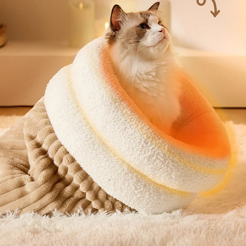 3-Layer Pet Sleeping Bag for Cats & Small Dogs