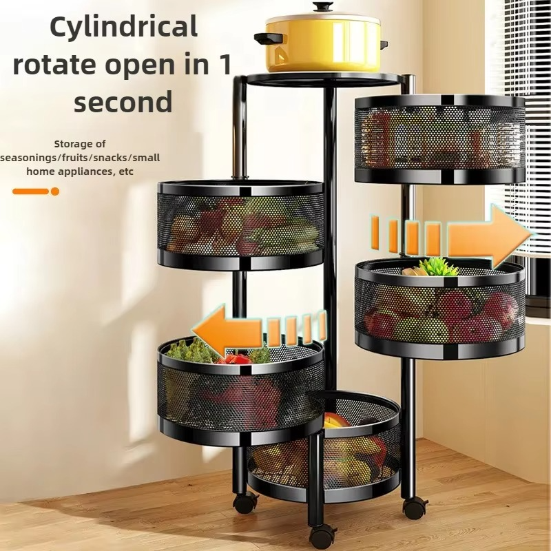 360° Rotating Multi-Layer Kitchen Round Storage Rack