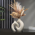 Set of 2 Hollow Ceramic Vases with Modern Scandinavian Design