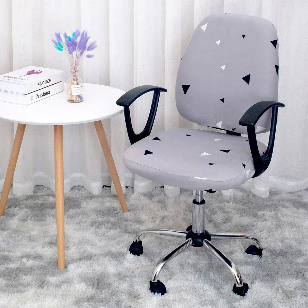 2-piece Split Office Rose Chair Covers