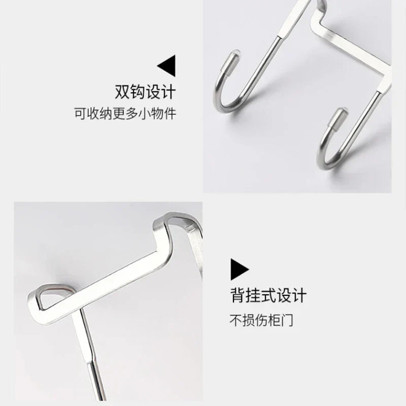 EasyHook Double Hook | Stainless Steel 304 | For Cabinet Doors | No Drilling