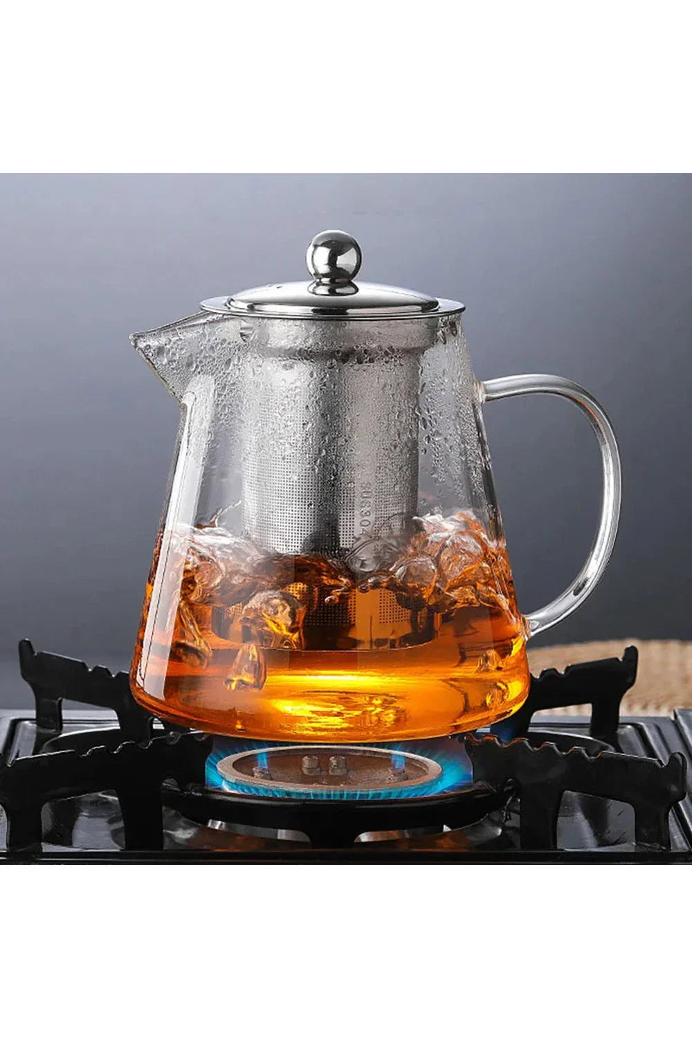 Stainless Steel Infuser Glass Teapot