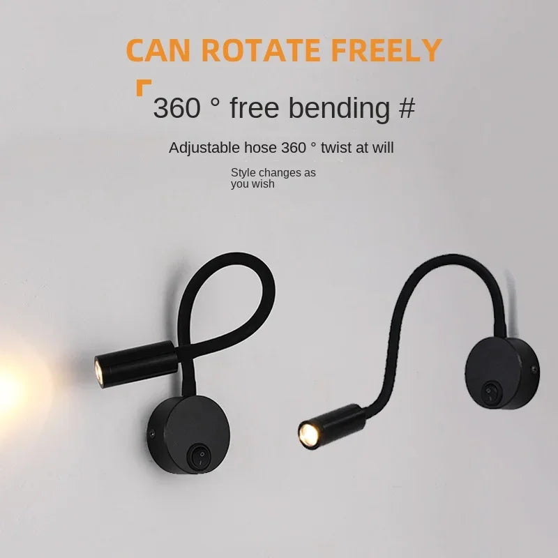 Versatile LED Wall Lamp: Modern, Flexible, Perfect for Reading in Bed