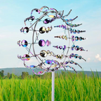 Enchanting Solar-Powered 3D Kinetic Wind Sculpture for Gardens