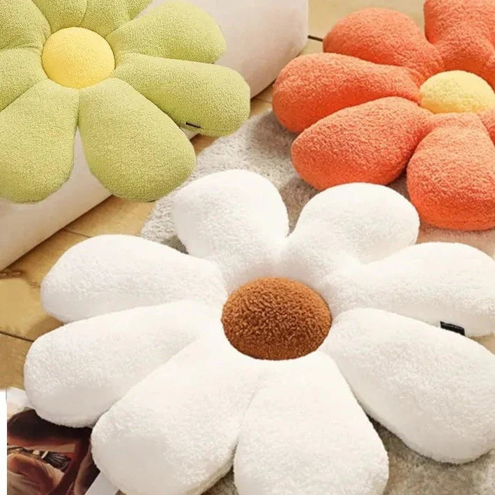 Boucle Plush Flower Cushion