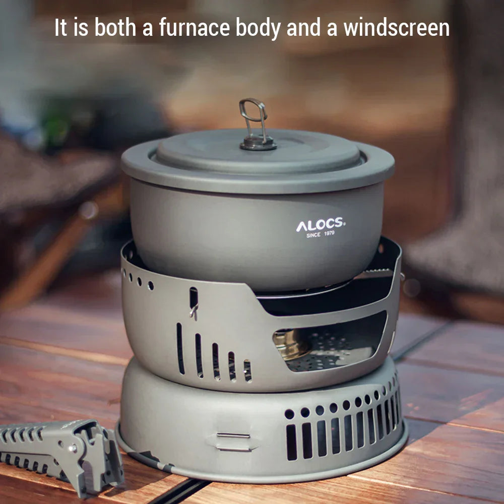Portable Outdoor Cookware Set – Lightweight Camping Cooking Gear with Windshield
