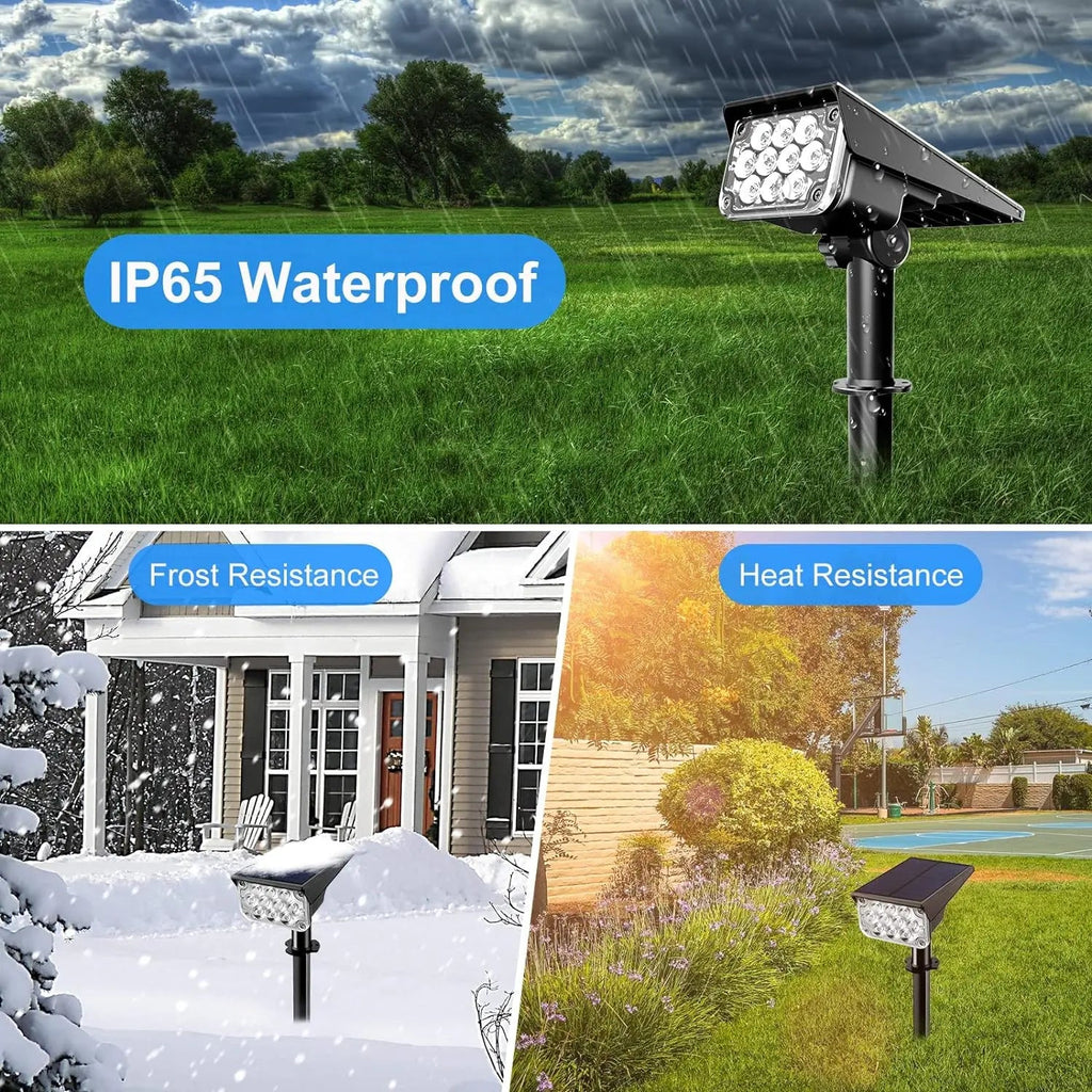 Solar Garden Spotlight LumiRay Set 4 | IP65 Waterproof | Automatic Twilight Sensor | LED Landscape Lighting