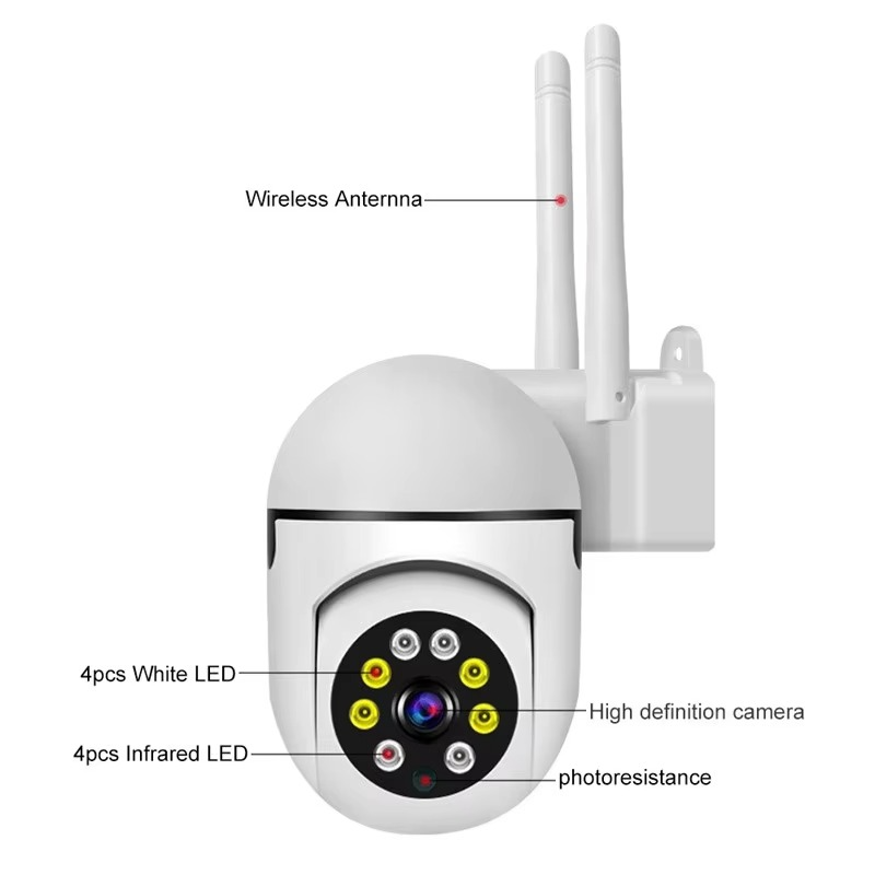 1080P PTZ WiFi Security Camera with Audio, 4X Zoom, Night Vision, Waterproof