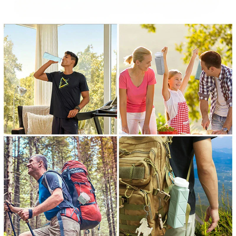 Practical Foldable Silicone Bottle for On the Go