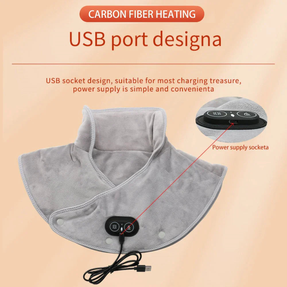Warm Neck and Shoulder Massager USB Heating Cushion with Vibration