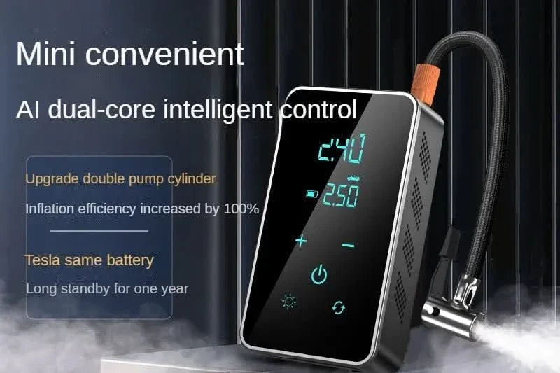 Portable wireless air pump with touchscreen & 150psi pressure
