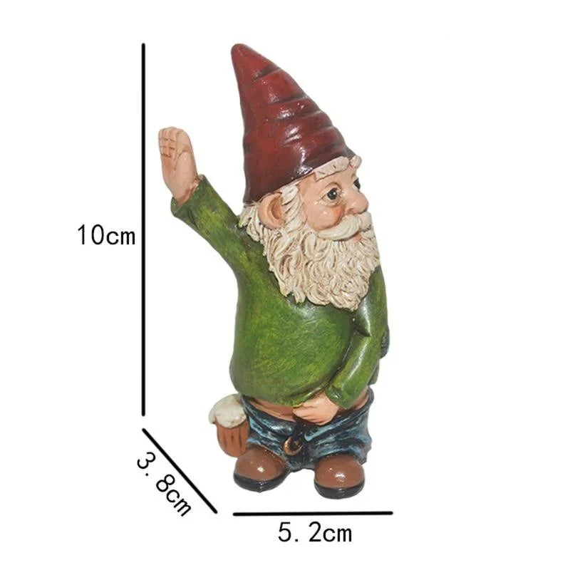 Creative Gnome Figurine Made of Resin with White Beard