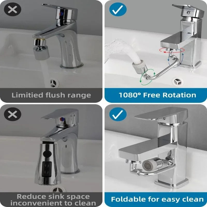 Rotating Multi-Purpose Universal Anti-Splash Faucet Extender