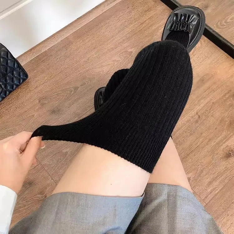 WoolLuxe Women's Overknee Socks | Autumn & Winter | Warm & Thick | Solid Colors | 60–65 cm