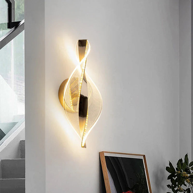 LED Wall Light NordGlow | Modern Acrylic & Metal Design | 3-Color Light | Creative Interior Lighting for Living Room & Bedroom
