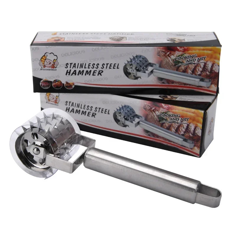 SteelTender Meat Tenderizer | Stainless Steel Meat Tenderizer with Hammer Head | For Steak, Schnitzel & Pork | 18 cm