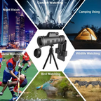 40x60 HD Monocular Telescope with Smartphone Holder and Tripod for Outdoor and Camping