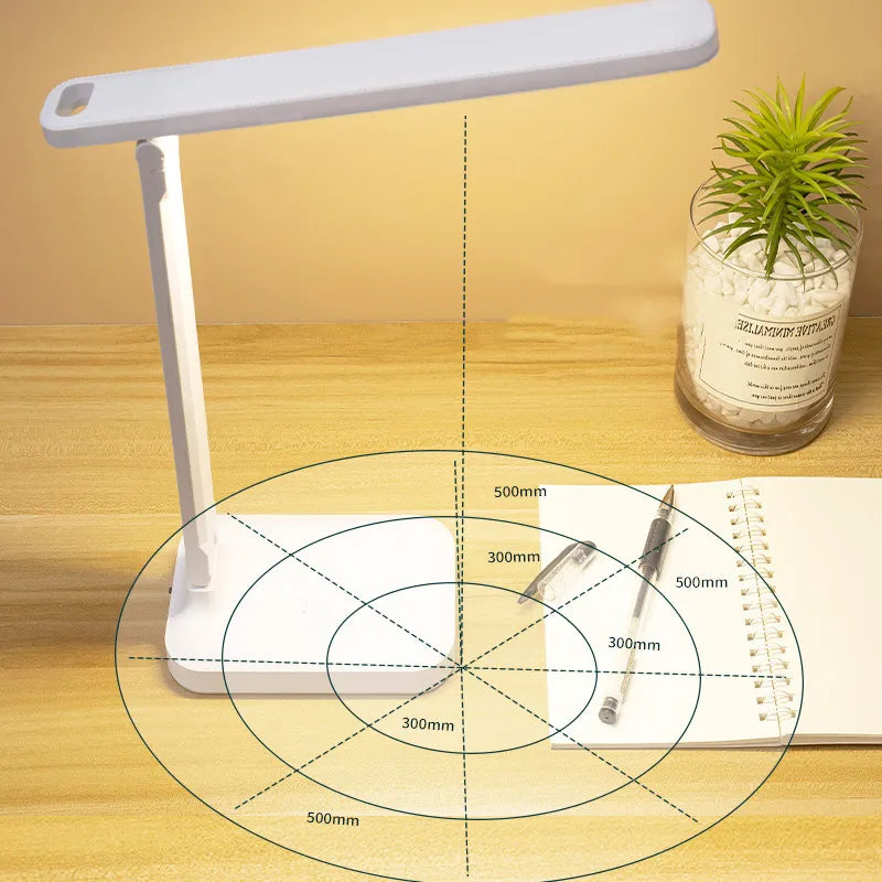 6000mAh rechargeable LED table lamp USB 3 color stepless dimmable desk lamp touch foldable eye-protecting reading night light