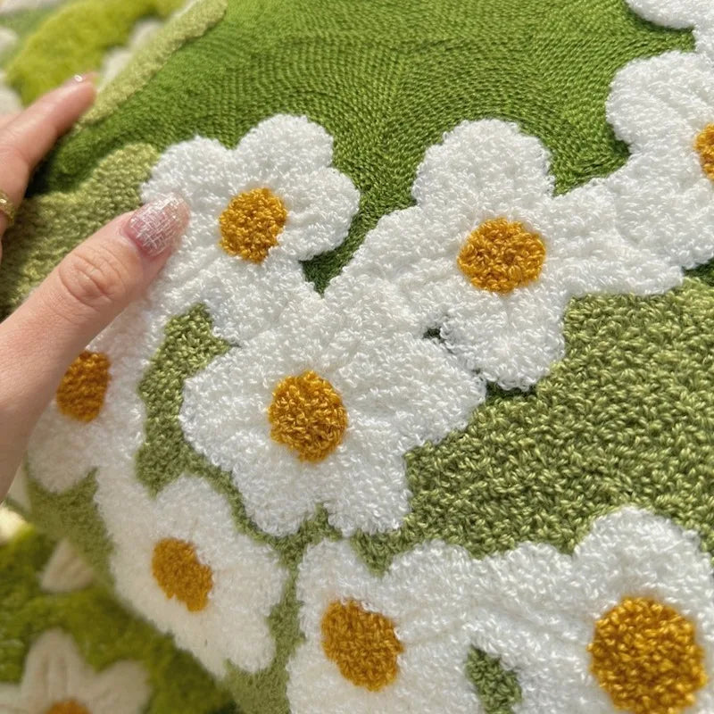 Flower Garden Embroidery Cushion Cover