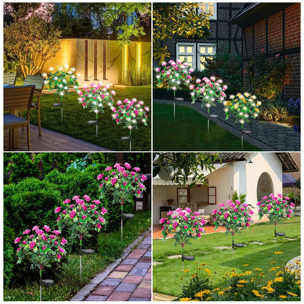 FloraGlow Solar Garden Lamp | Azalea Design | LED | Weatherproof & Wireless | 8h Light Time