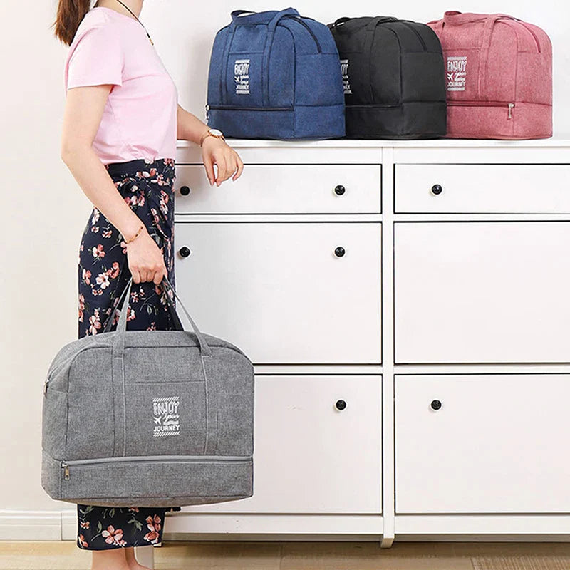 Lugviva Foldable Travel Bag for Women | Large Weekend Bag made of Oxford Fabric | Carry-on Bag for Travel, Everyday & Sports