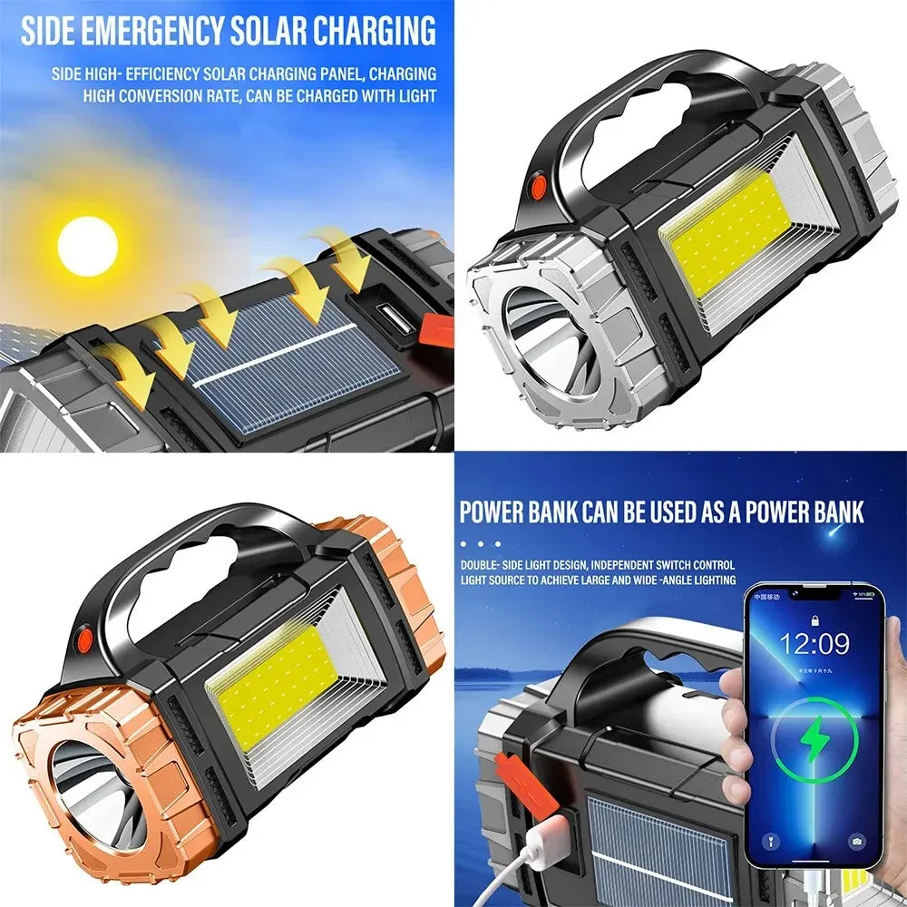 Solar Power Bank with Flashlight – All-in-One Emergency Power