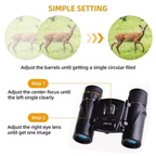 Compact 100x22 HD Binoculars with Long Range BAK4 FMC Optics for Hunting, Sports, Camping, and Travel