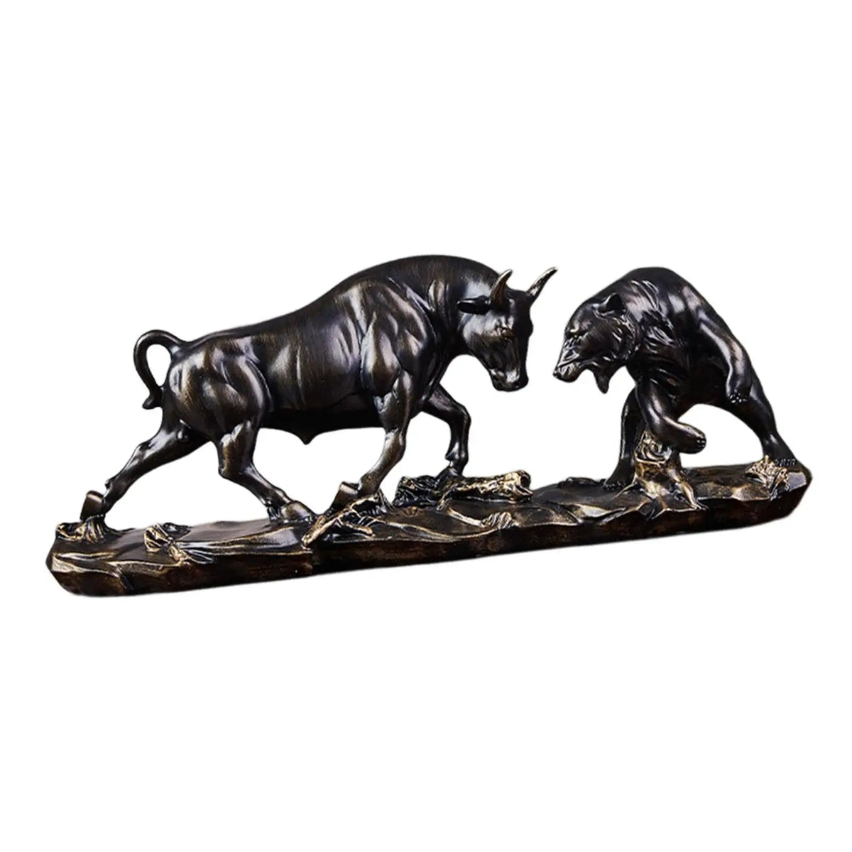 Feng Shui Bear and Bull Statue, Bull Figure, Collection Cow Sculptures Animal
