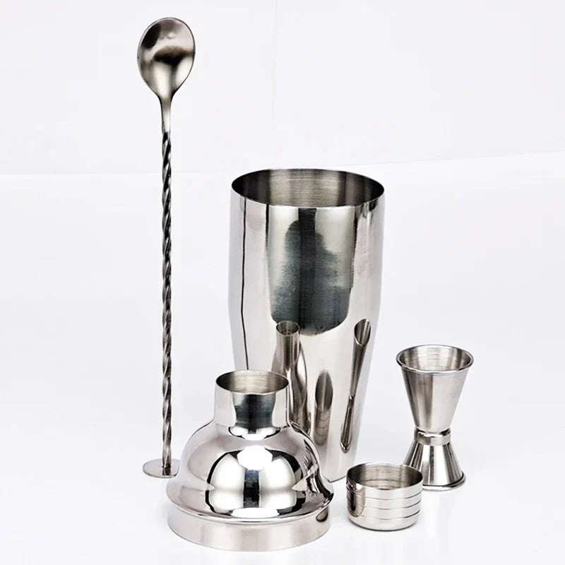 550 ml/750 ml Stainless Steel Cocktail Shaker Mixer Drink Bartender Set Bar Set Tools With Wine Rack Stand Tool for Birthday Gift