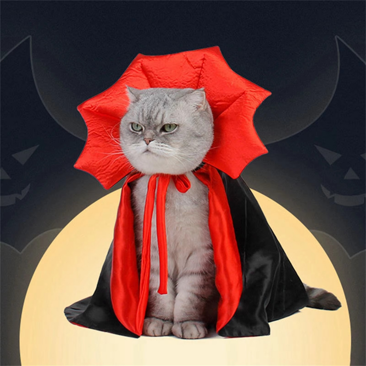 Halloween Cape Costume for Cats and Small Dogs – Soft Cloak for Pet Cosplay and Holiday Parties