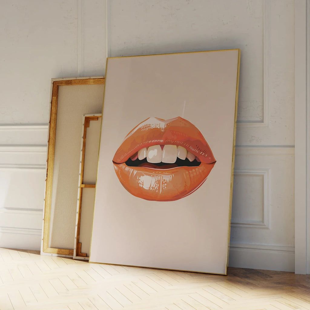 Coral Lips Wall Art