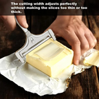 Premium Stainless Steel Cheese Slicer with Adjustable Thickness & Extra Wires
