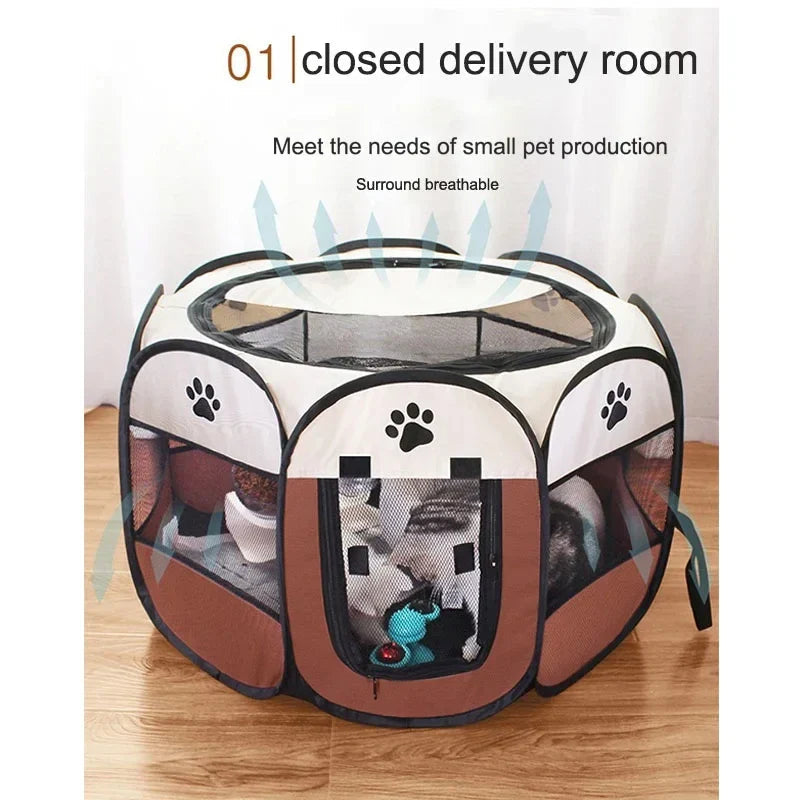 Pawvia Foldable Cat Tent | Portable Outdoor Enclosure for Cats & Small Dogs | Breathable & Washable | 72×72×45 cm