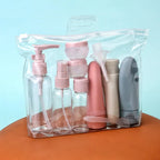 TravelEase 11-piece Travel Bottle Set | Refillable Containers for Cosmetics & Care | Cabin Luggage Approved & Leak-proof