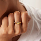 Gold Diamond Embedded Ring