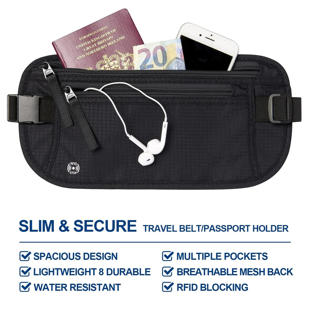 SafeTraveler Waist Bag | RFID Protection | Hidden Security Pocket | For Men & Women