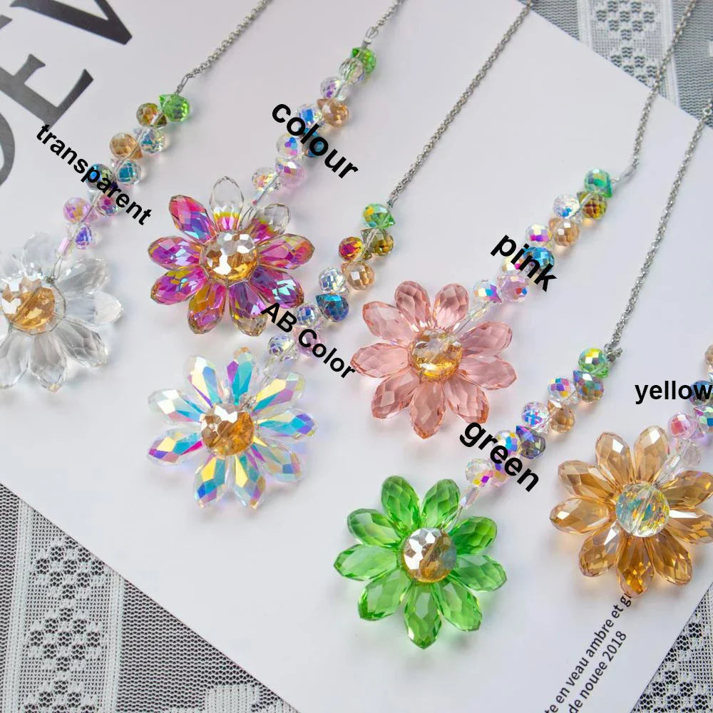 Crystal Suncatcher LumiMargarita | K9 Daisy Rainbow Catcher | Window & Garden Decor | 32 cm | Gift Idea for Home