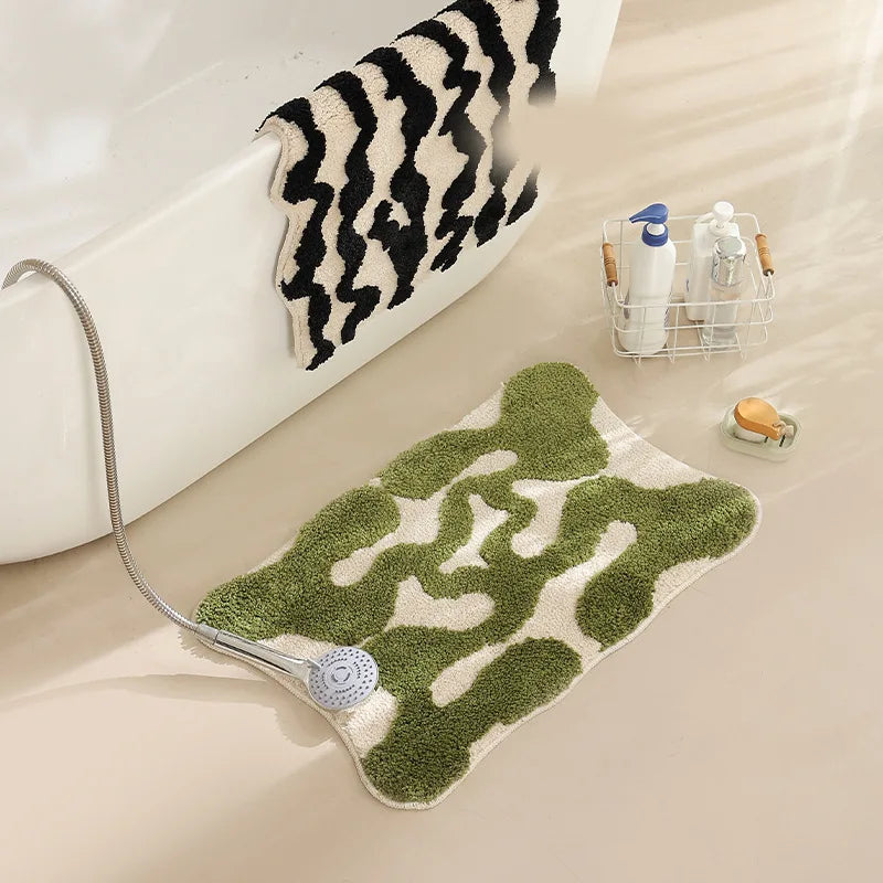 Abstract Grid Tufted Bath Mat