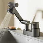 Two-Hole Bathroom Faucet with 360-Degree Swivel Spout