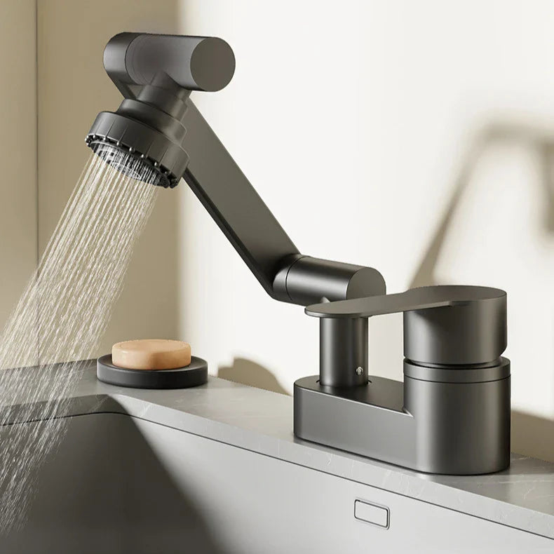 Two-Hole Bathroom Faucet with 360-Degree Swivel Spout
