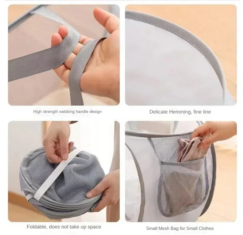 Laundry Basket Faltix | Pop-Up Design | With Side Pocket & Reinforced Frame | Single or with Double Separation