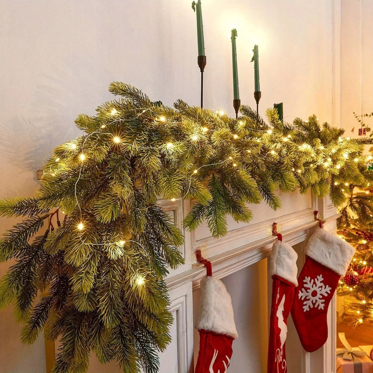 LightLux | Artificial Pine Garland with LED Lighting