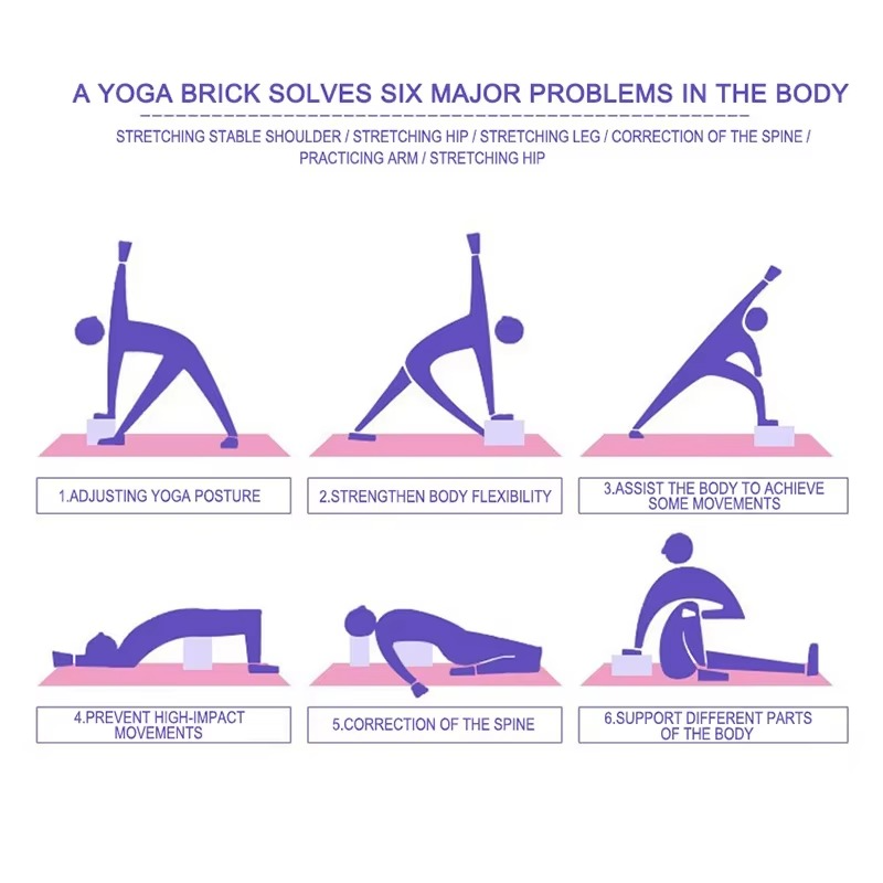 EVA Foam Yoga Block for Home Workouts, Pilates, and Bodybuilding