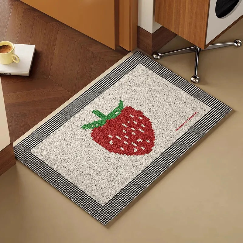 PVC Strawberry Welcome Doormat – Anti-Dust & Anti-Slip