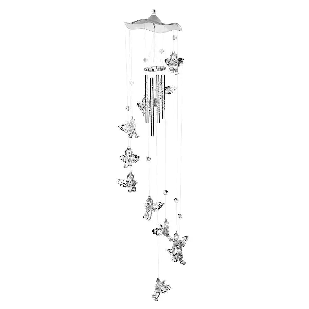 Klangverve Wind Chime "Air Kiss" | Romantic Sound Games with Butterfly & Bell | 55 cm Metal Decor for Garden, Balcony & Window