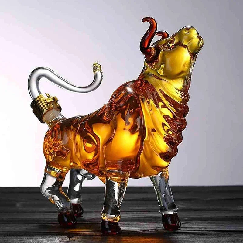 Artistic Bull Glass Decanter