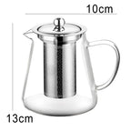 450ml-950ml Heat Resistant Glass Teapot – Stainless Steel Tea Filter, Flower Kettle for Kung Fu Tea, Puer and Oolong Tea