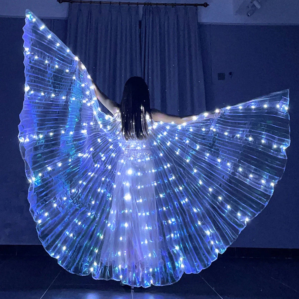 LED Wing Costume LumiWings | Glowing Fairy Cape | 140 cm / 110 cm | With Telescopic Rods & Switch | For Stage, Party & Show